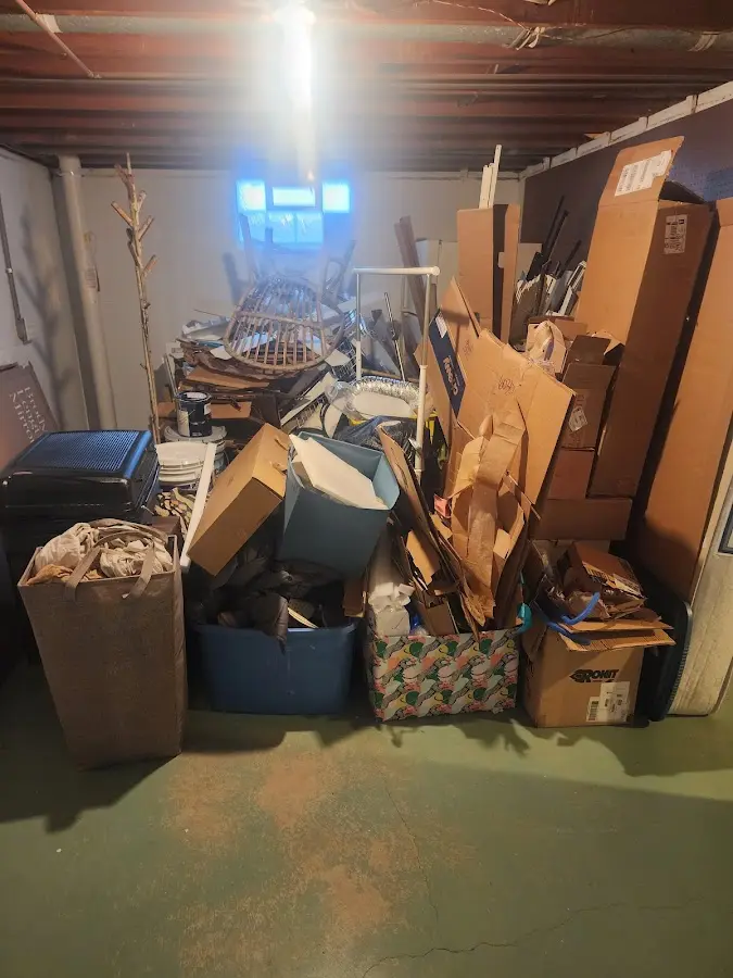 Roll-off dumpster container at job site for 2 Yard Dumpster Rental in Glenville